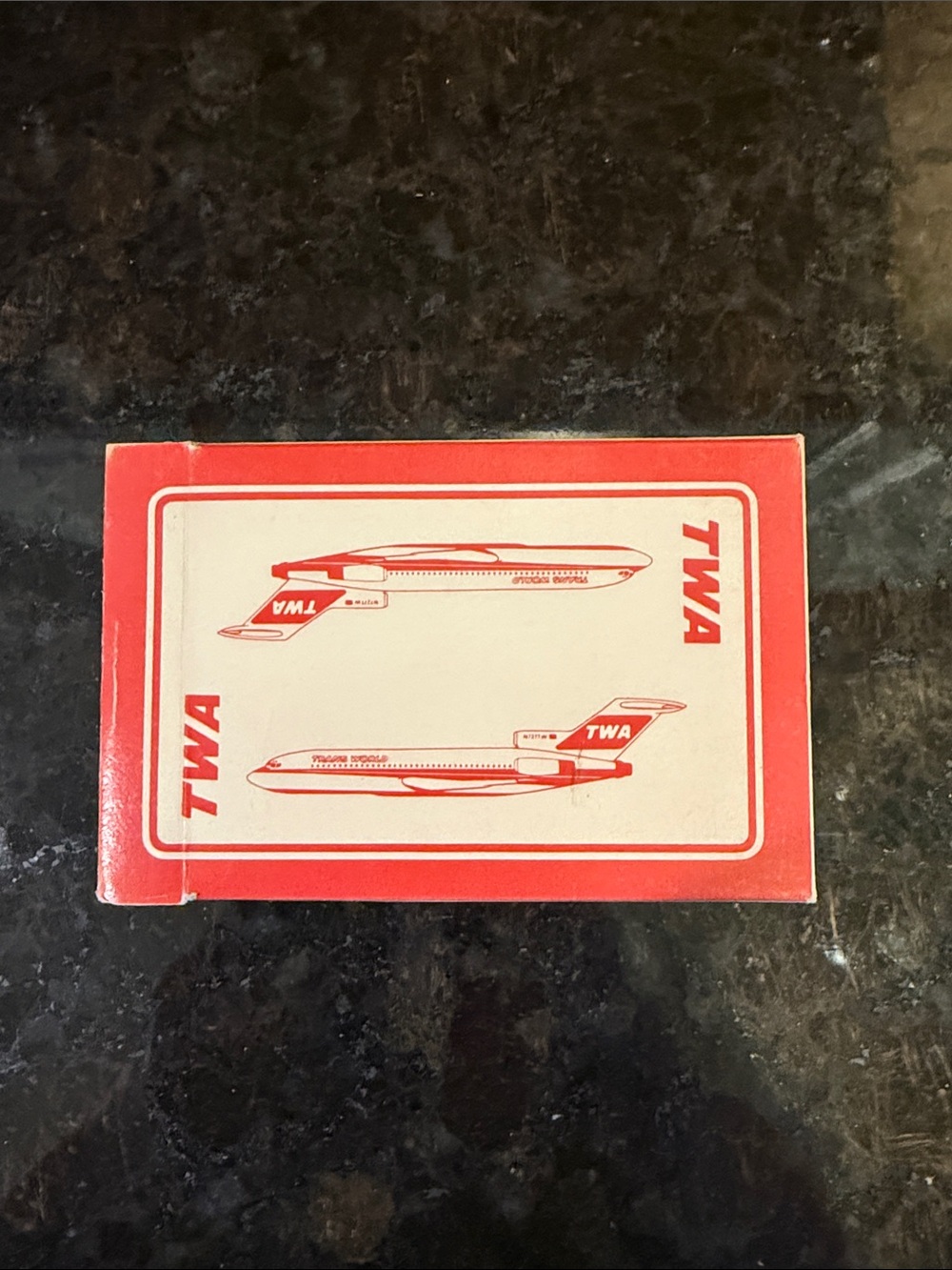 TWA Red & White Vintage Airplane Playing Cards